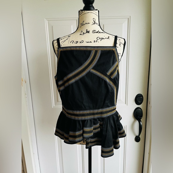 WHBM $100 Sleeveless Embroidered Peplum Halter Top - Picture 2 of 2